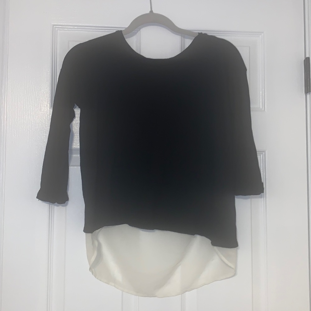Black and white blouse